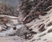 Gustave Courbet Injured deer in the snow France oil painting artist